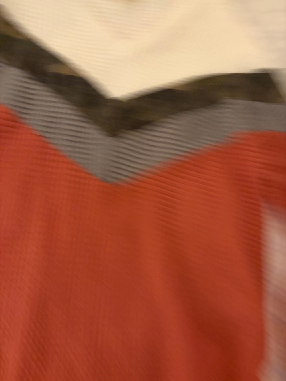 Colorblock V-Neck Top in Red, White, Black